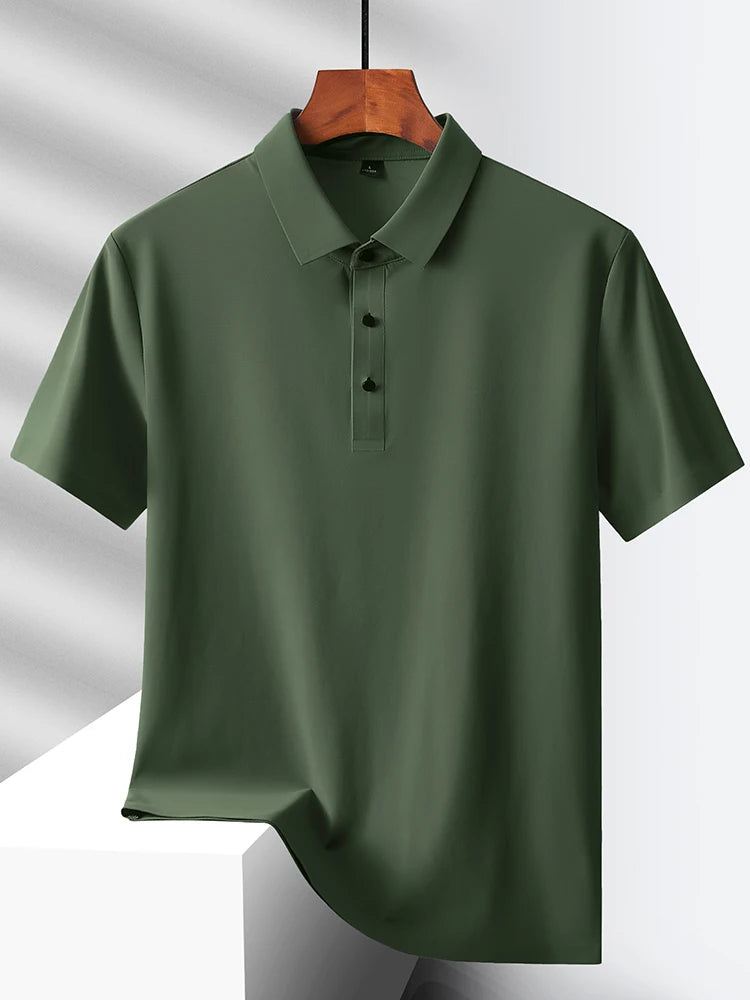 Selected popular nylon fabric, dad's summer clothing, middle-aged men's short sleeved T-shirt, summer ice silk quick drying, mid