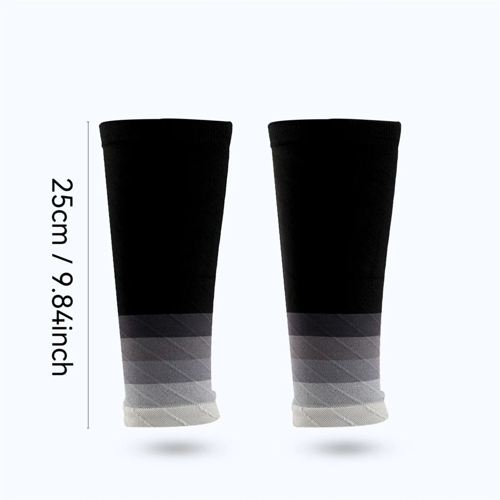 1 pair of calf support compression sleeves, suitable for men and women running without foot socks, outdoor sports marathon cycli
