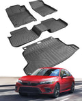 All-Weather TPE Floor and Trunk Mats for Hatchback Cars, Black, Full Set for Specific Years