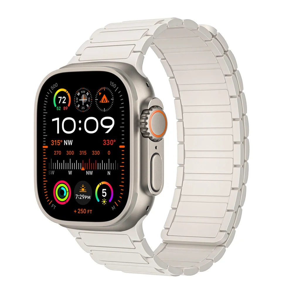 Magnetic Strap for Apple Watch Band 45mm 44 mm 40mm 46mm 41mm 42mm 38 Silicone Bracelet iWatch Series 8 7 6 Se 9 10 Ultra 2 49mm