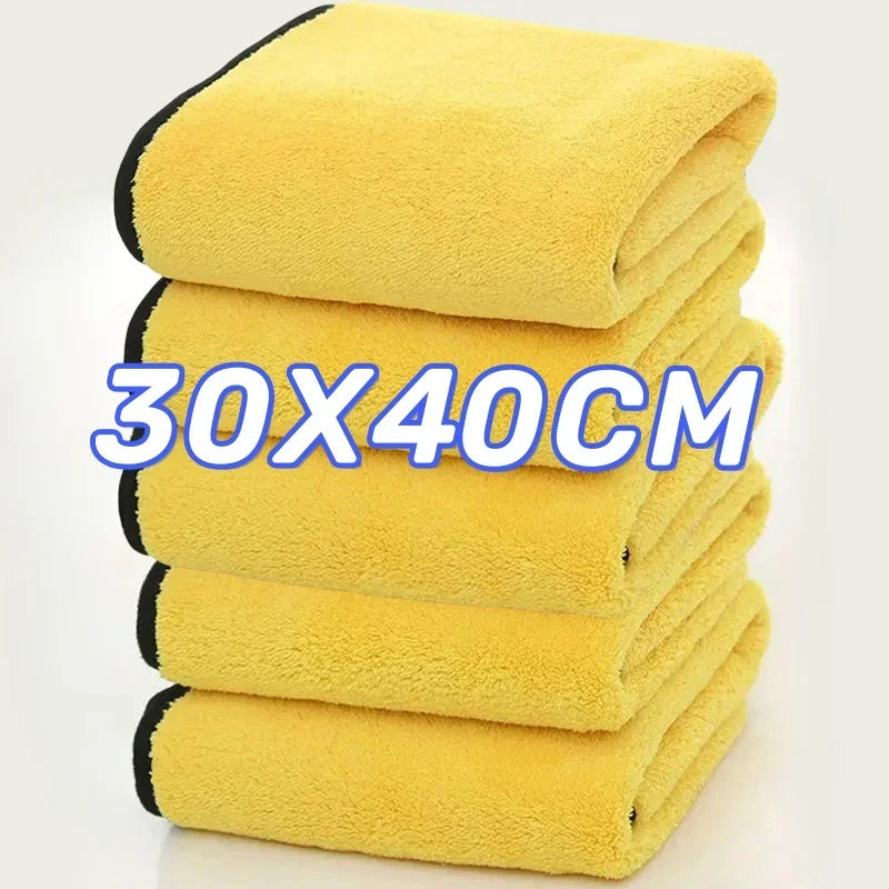 Clearance_1/3/5PCS Microfiber Cleaning Towel Thicken Soft Drying Cloth Car Body Washing Towels Double Layer Clean Rags Car Acces