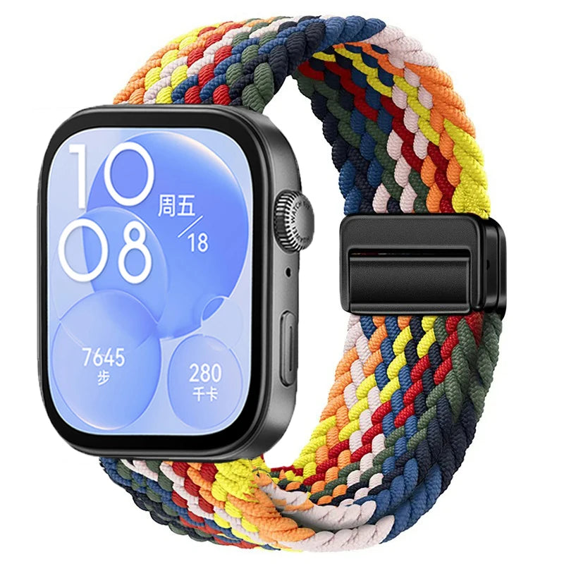 Magnetic Buckle Strap for Huawei Watch Fit 3/4/4 Pro Nylon Loop Bracelet Correa for Huawei Watch Fit 5/Fit 5 Pro Smart Wristband