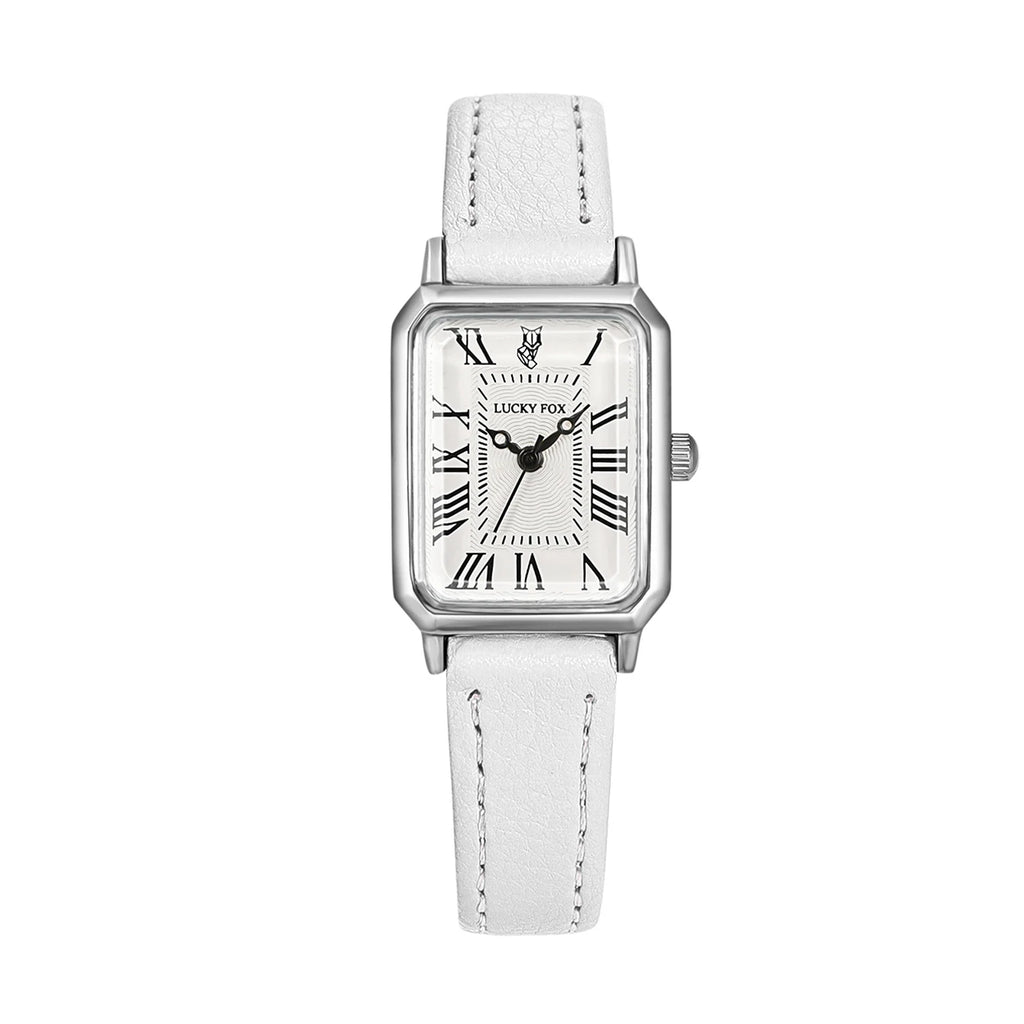 Fashion Rectangle Quartz Wrist Watch for Women Luxury Brand Roman Dial Leather Strap  Ladies Watches Clock