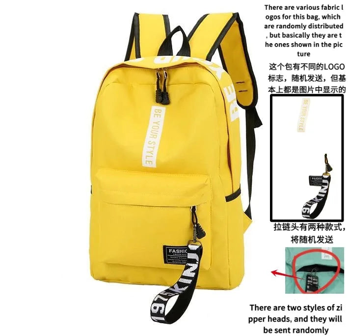 Fashion Trend Backpack for Men and Women Junior High School High School Student Bag Large Capacity Korean Version of Th