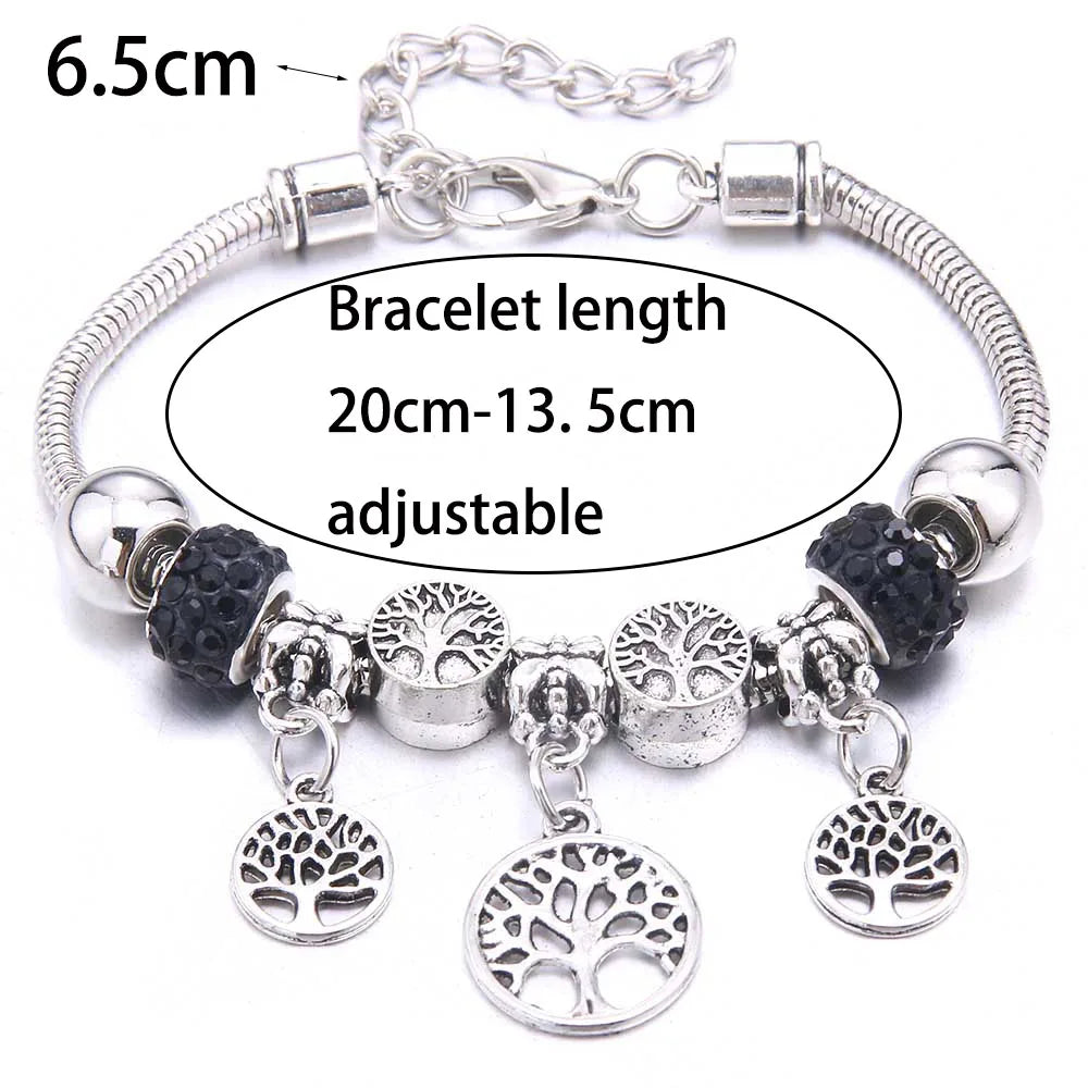 Pink Charm Bangle Lobster Buckle Snake Chain Beaded Bangles For Women Summer Romantic Gift Fashion Butterfly Bracelet Jewelry