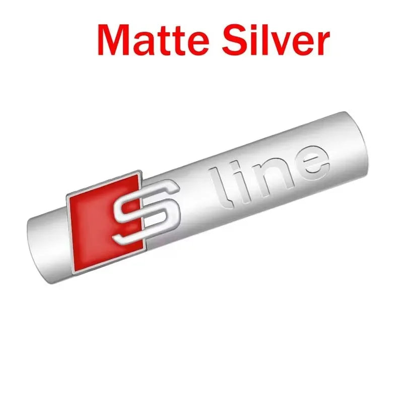 S Line 3D Logo Car Front Grille Badge Sticker Metal S Line Emblem For Audi Sline RS A3 A4 A5 A6 A7 A8 S3 RS3 RS5 RS6 S4 Q2 Q5 Q3
