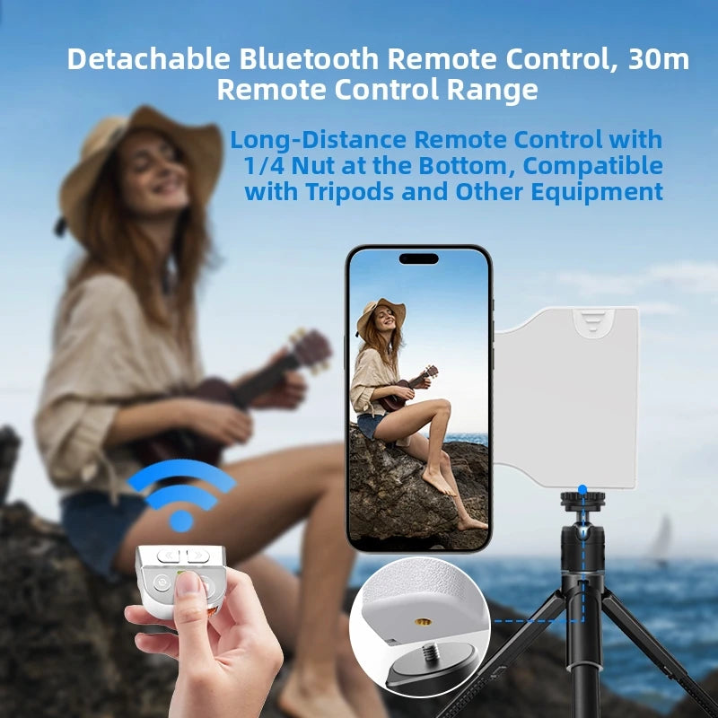 PH-80 Magnetic Camera Grip with Remote Shutter Fill Light Remote Control Handle Universal for Phones