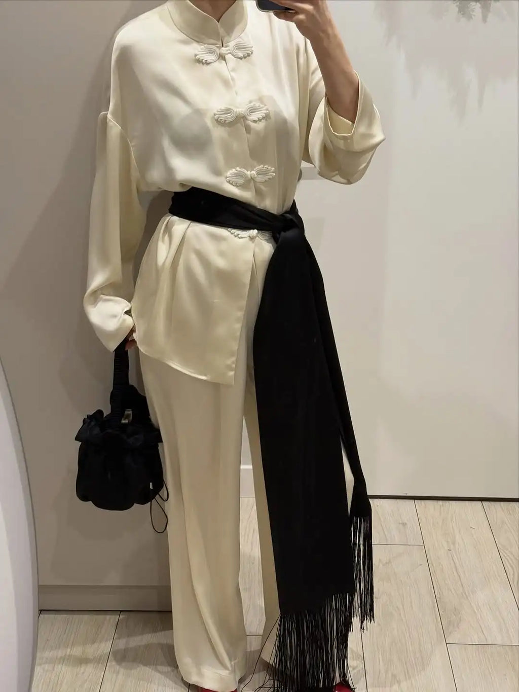 Layered Tassel Long Sash Belt Pleated Wide Waistband Wrap Tie Tassels Contrast Color Waist Accessory 2026 Trendy Women Outfits