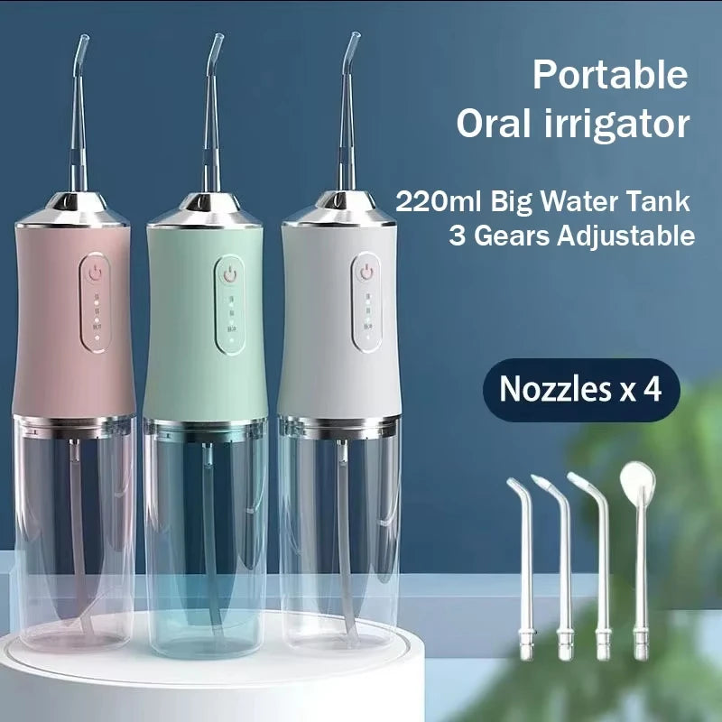 Portable Smart Electric Oral Irrigator Water Flosser 3 Modes Rechargeable Dental Water Jet Irrigator Dental Teeth Cleaner