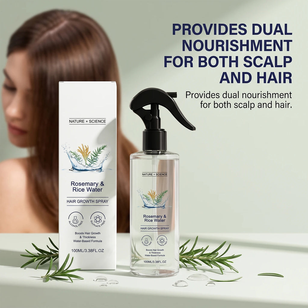 Rosemary & Rice Water Hair Spray Nourishing Hair Roots Repair Dry Hair Improving Smoothness Fragrance Soothing Hair Care Spray