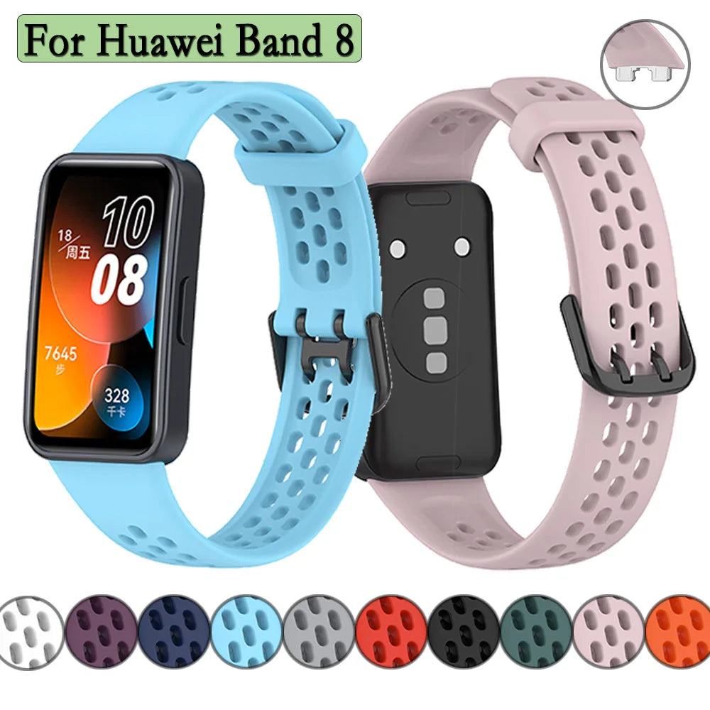 For Huawei Band 10 Silicone Watchband For Huawei Band 8 Smart Watch Sport Strap Wristband Replacement Bracelet Watch Accessories