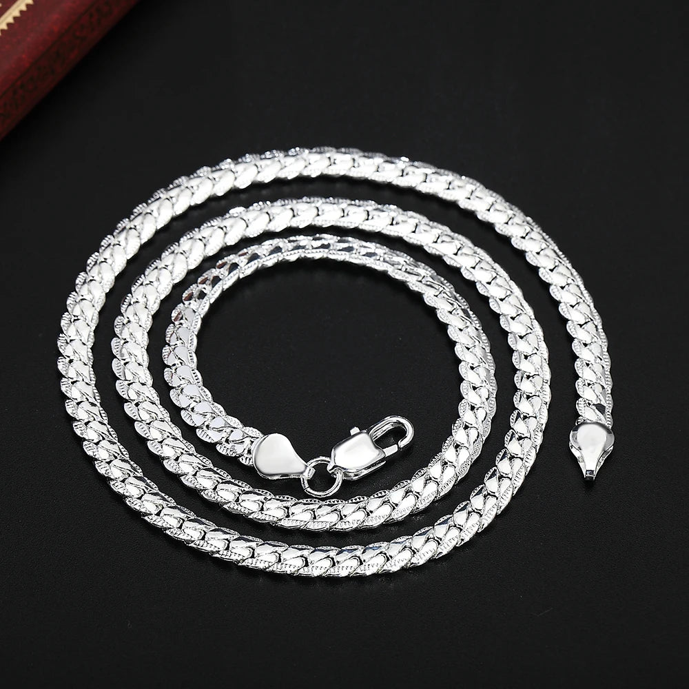 20-60cm 5mm 925 silver luxury brand design noble Necklace Chain For Woman Men Fashion Wedding Engagement Jewelry