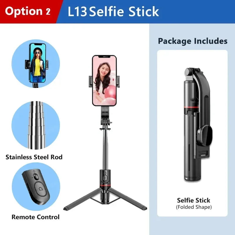 Foldable Selfie Stick Doule LED Fill Light with Wireless Bluetooth Remote Desktop Tripod Stand For iOS Android Smartphone Holder