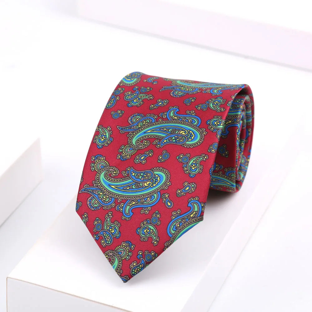 Men's Super Soft Silk Touch Ties Floral Paisley 8cm Necktie For Men Wedding Business Gravata Novelty Printing Neck Ties
