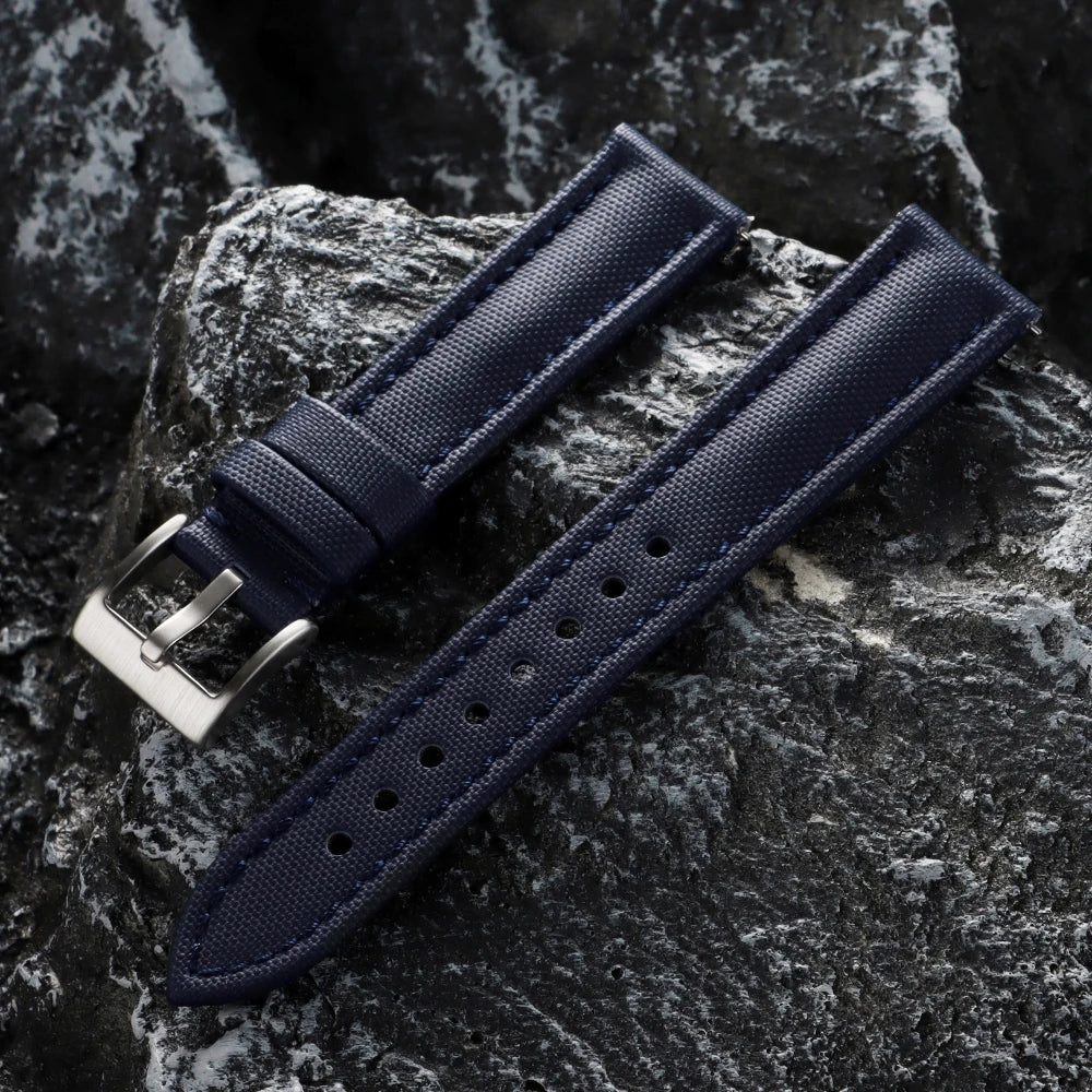 Nylon Canvas Watch Strap 18/19/20/21/22mm for Omega for Blancpain Sailcloth Waterproof Band Quick Release Leather Wrist Bracelet