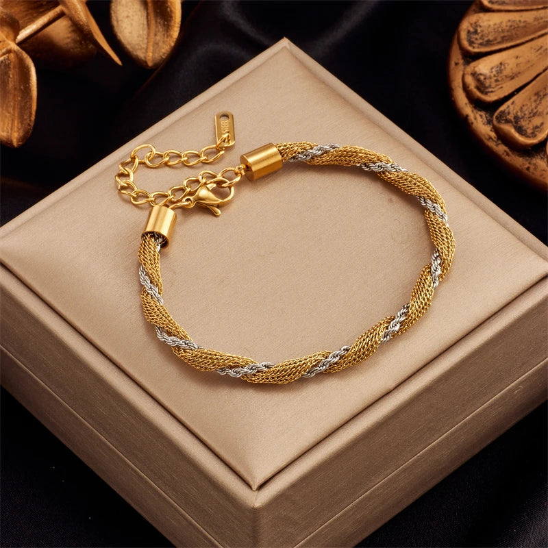 DIEYURO 316L Stainless Steel Gold Color Heart Butterfly Thick Bracelet For Women High Quality Girls Wrist Jewelry Party Gifts