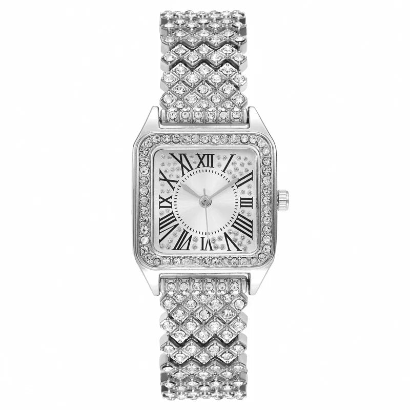 YIKAZE NEW Watch for Women Luxury Gold Square Diamond Women Watches Steel Band Business Ladies Quartz Wristwatch Gift Clock