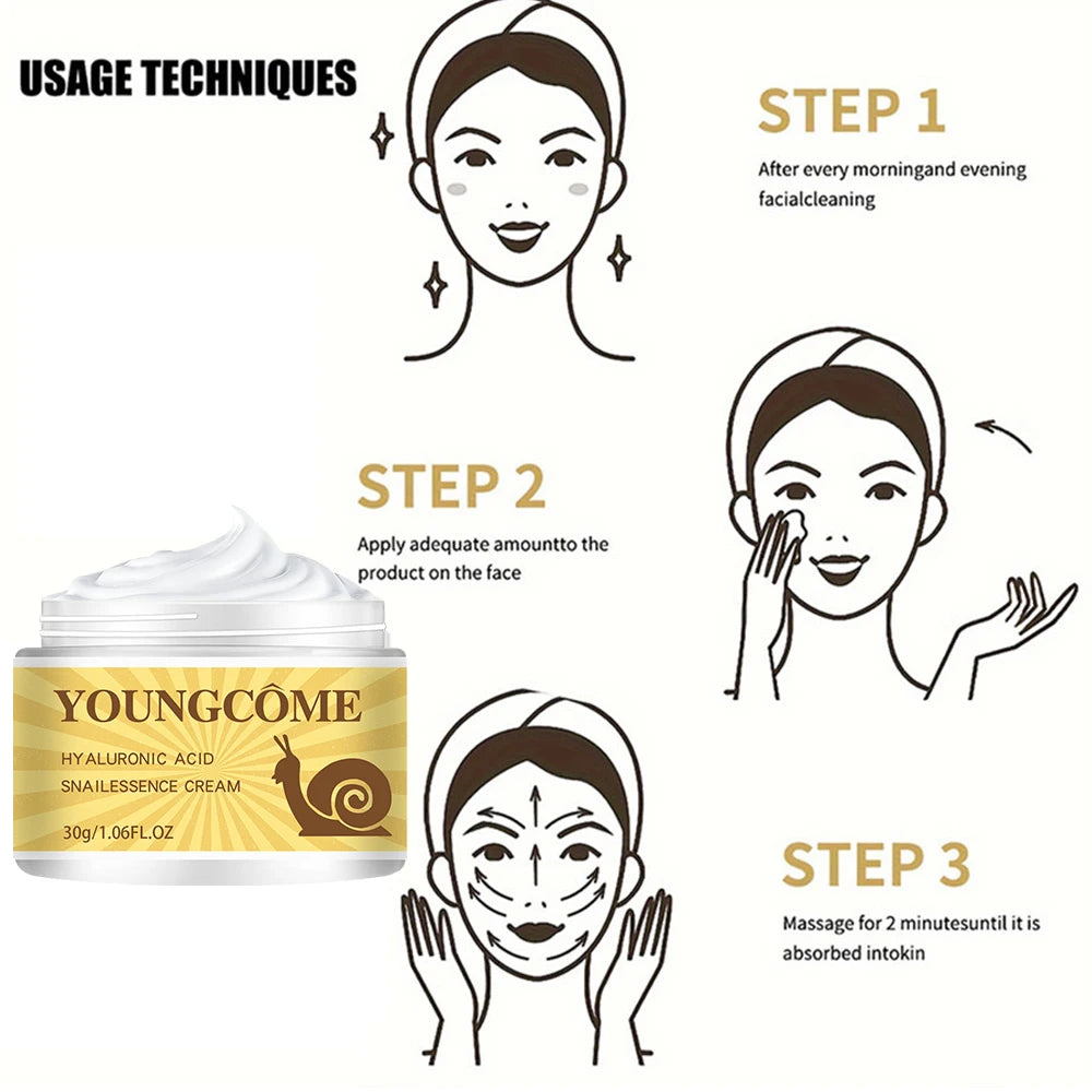 Snail Hyaluronic Acid  Essence Cream Deeply Nourishes Skin Improve Roughness Tighten Skin Repair Damaged Skin Smooth wrinkles