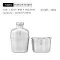 Professional Military Titanium Water Bottle 1100ml with Pot 700ml - Keith Pure Ti Canteen Kit for Outdoor Camping Hunting Emerge