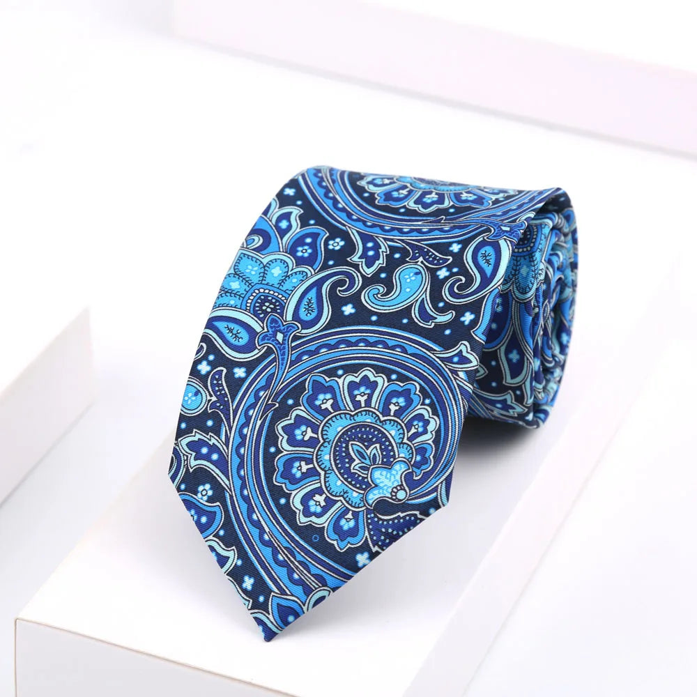 Men's Super Soft Silk Touch Ties Floral Paisley 8cm Necktie For Men Wedding Business Gravata Novelty Printing Neck Ties