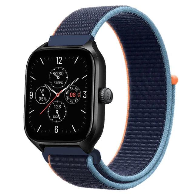 20mm 22mm Nylon Loop Strap for Amazfit GTR 47mm/GTR4 3 Pro/GTS 4 mini/3 Bracelet for Amazfit Balance 3 2/bip 5 6 Max/Stratos 2 3