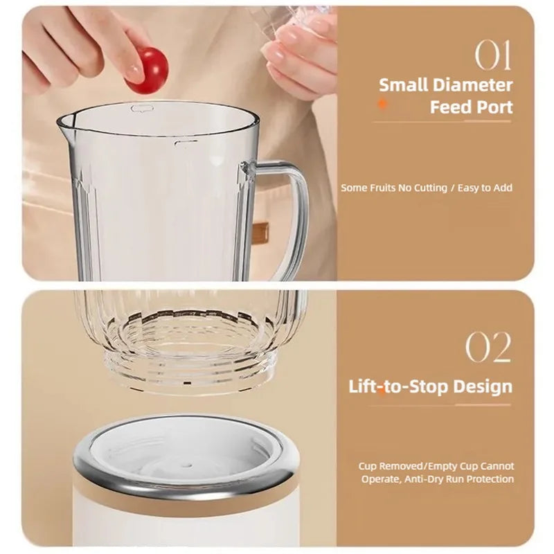 Electric Juicer 4-Blade Three-Dimensional Blade Head Household Small Multi-Functional Portable Juicer Blenders Food Processors