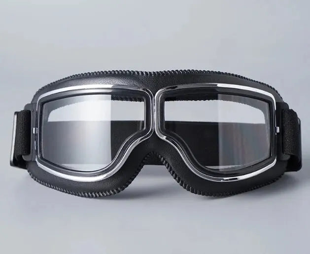 Motorcycle Glasses Windproof Motorcycle Helmet Glasses Sunglasses Retro Universal Folding Leather Retro Motorcycle Accessories