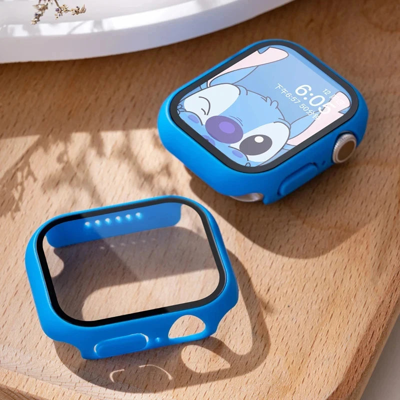 Tempered Glass+cover For Apple Watch Case Accessories 45mm 41mm 42mm 38mm PC Screen Protector cover iWatch 6 5 4 se 44mm 40mm