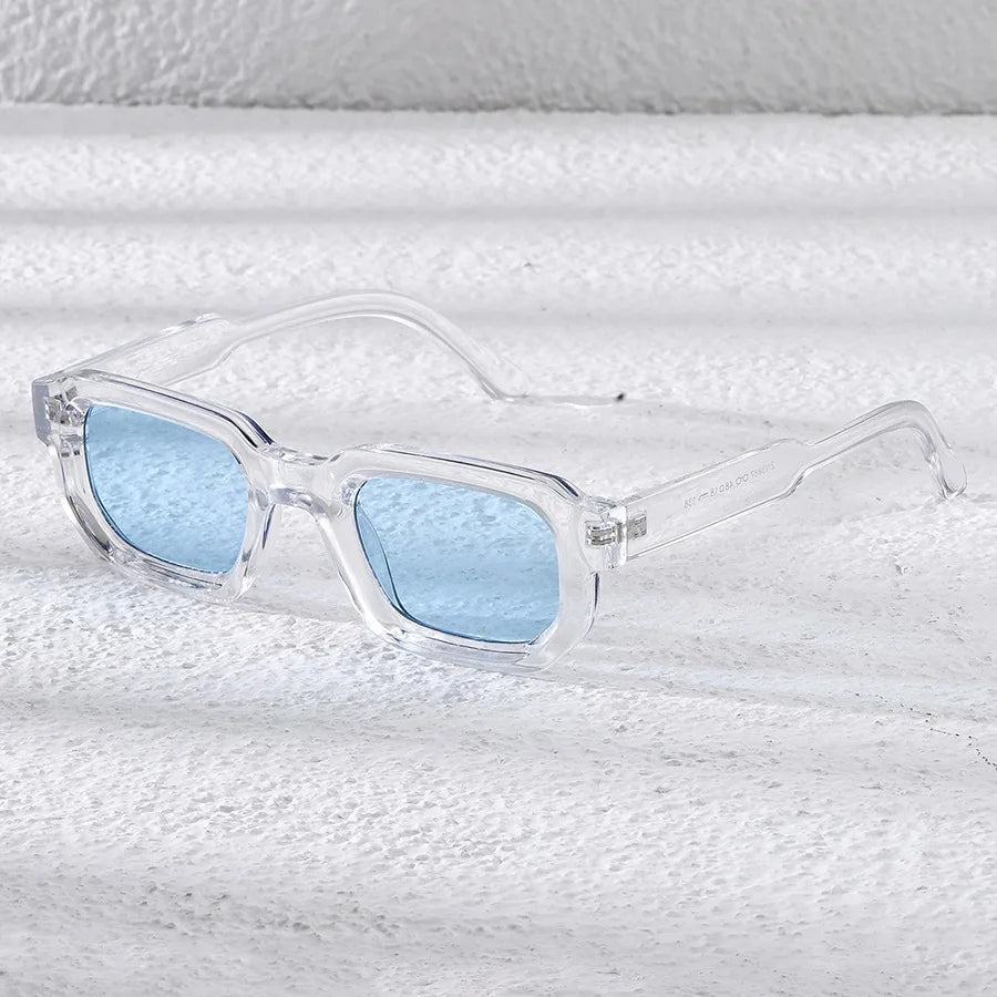 New Men Vintage Rectangle Frame Sunglasses Fashion Women Sun Glasses Luxury Brand Design Goggles UV400 Shades Eyewear