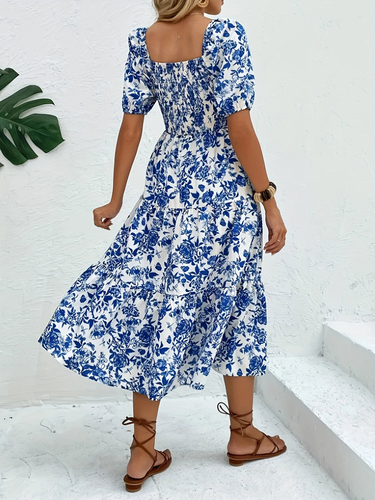 Elegant Direction Long Floral Print Dress with Collar Floral Print Maxi Dress Women's Fashion Elegant Style