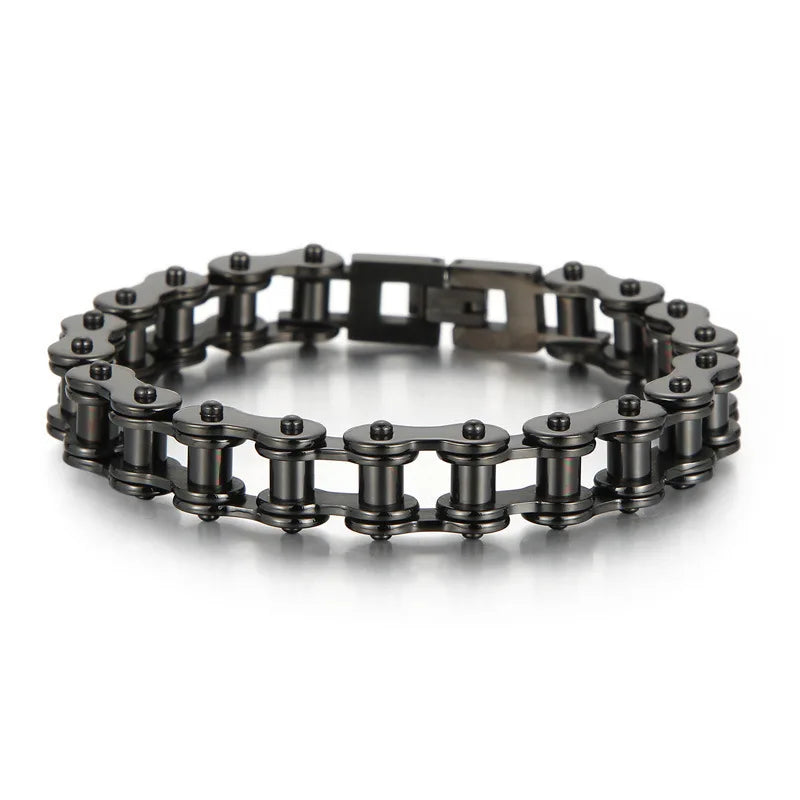 Cross-border European and American non-fading men's stainless steel trendy rock and roll bike motorcycle bracelet