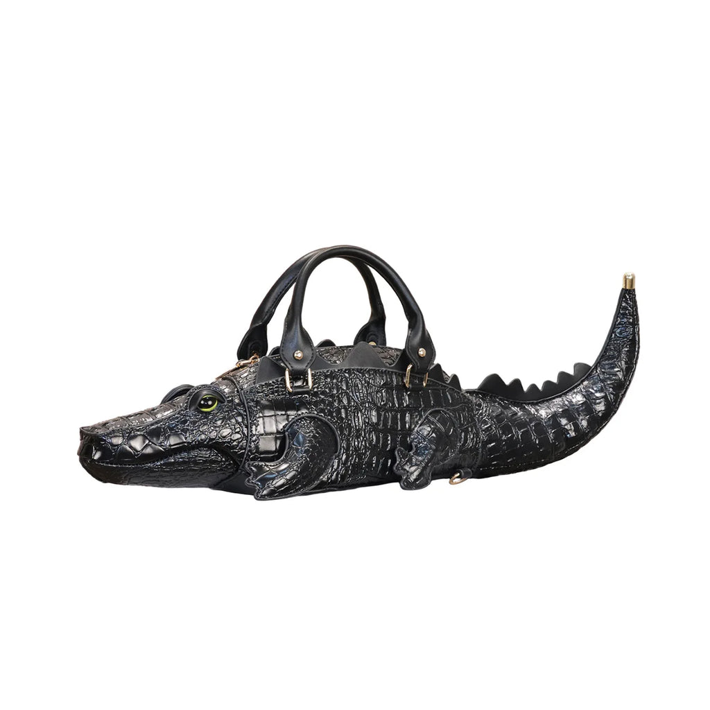 New Trendy Crocodile Shape Handbag for Women, Europe and America Fashion Tote Designer Female Casual Shoulder Crossbody Bag Ins