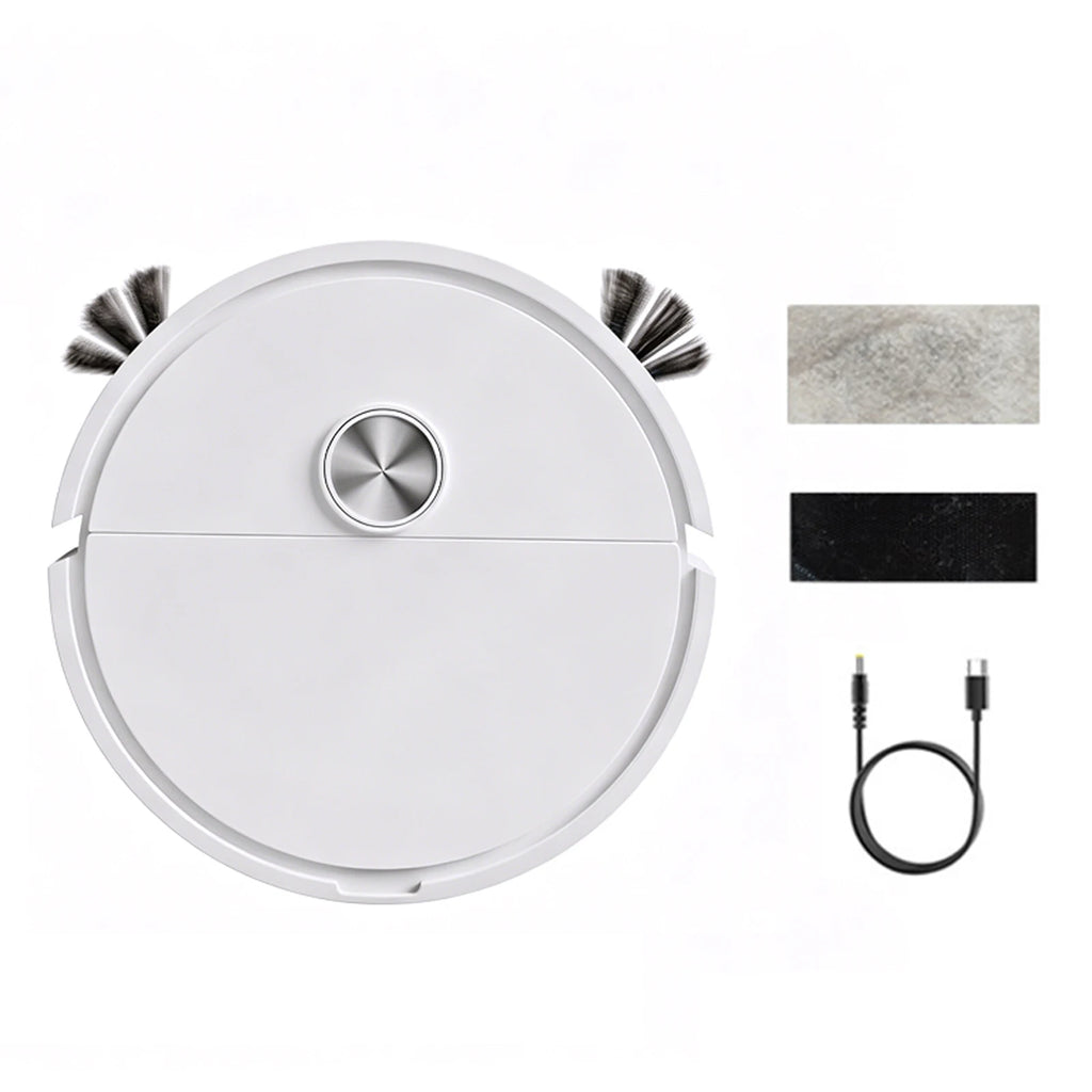 3 In 1 Compact Car Robot Vacuum Lightweight Smart Cleaning Machine Automatic Obstacle Avoidance for Pet Hair&Hard Floor&Carpet