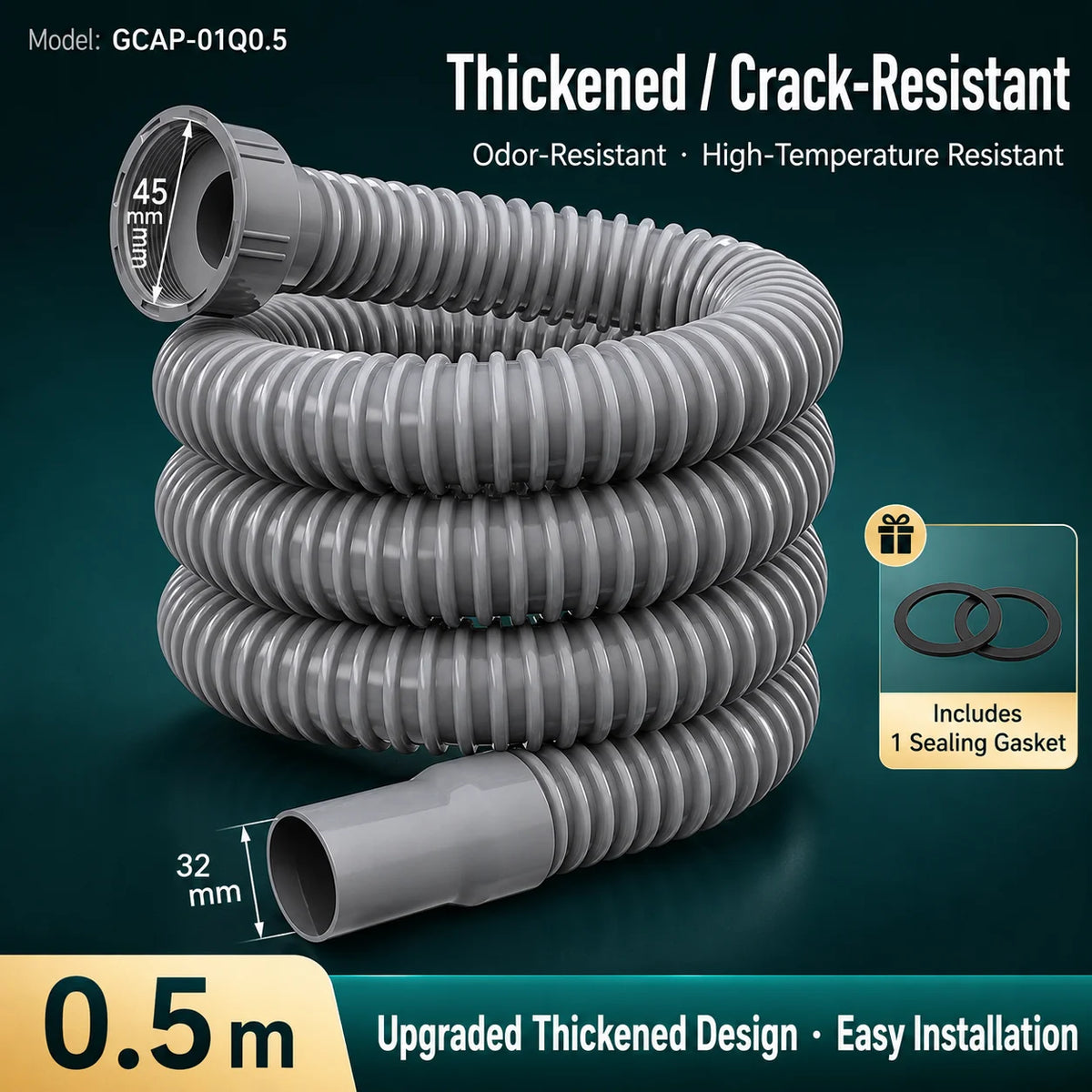 Universal Flexible Kitchen Sink Drain Pipe Anti-Odor Sewer Hose Extension Tube for Mop Pool Laundry Sink Accessories
