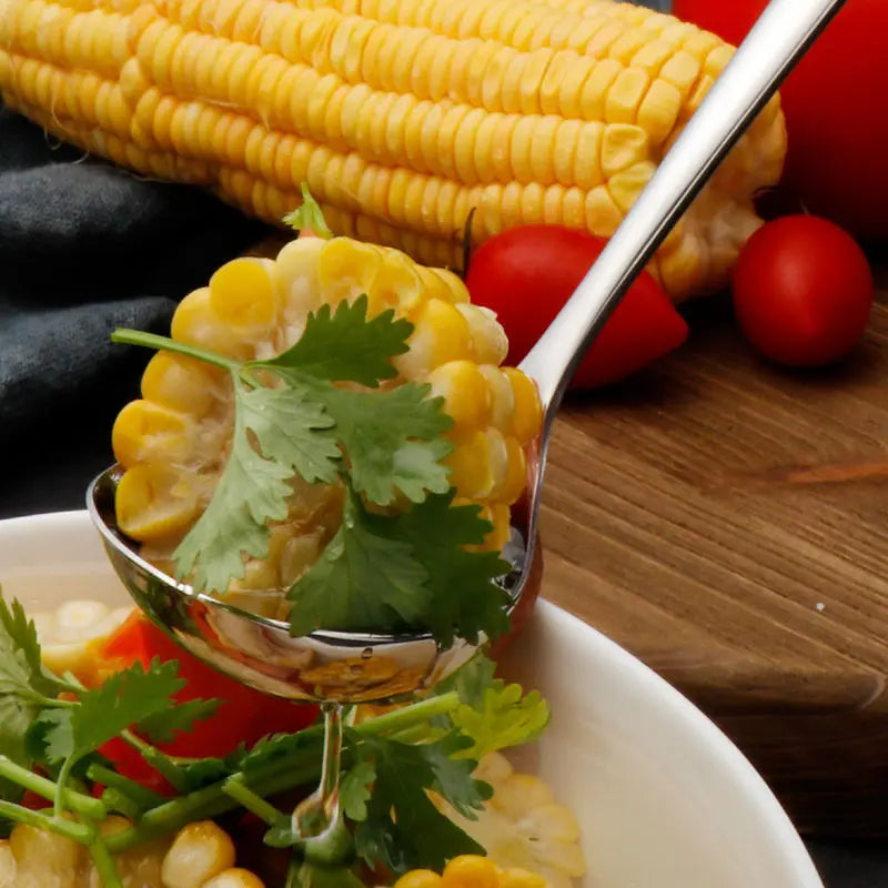 1PC Stainless Steel Soup Spoon Thickened Long Handle Commercial Household Soup Large Soup Watermelon Round Spoon