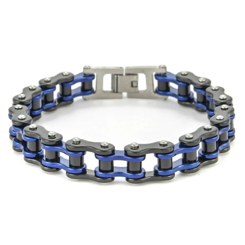 Cross-border European and American non-fading men's stainless steel trendy rock and roll bike motorcycle bracelet