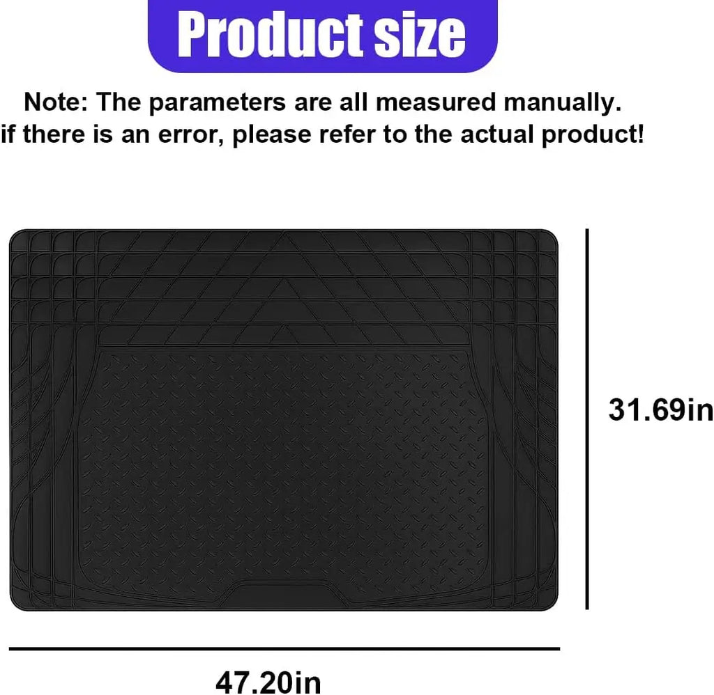 All Weather Heavy Duty Car Cargo Liner for SUVs Trucks, Anti-Slip Trimmable Trunk Floor Mat, Universal Automotive Protection