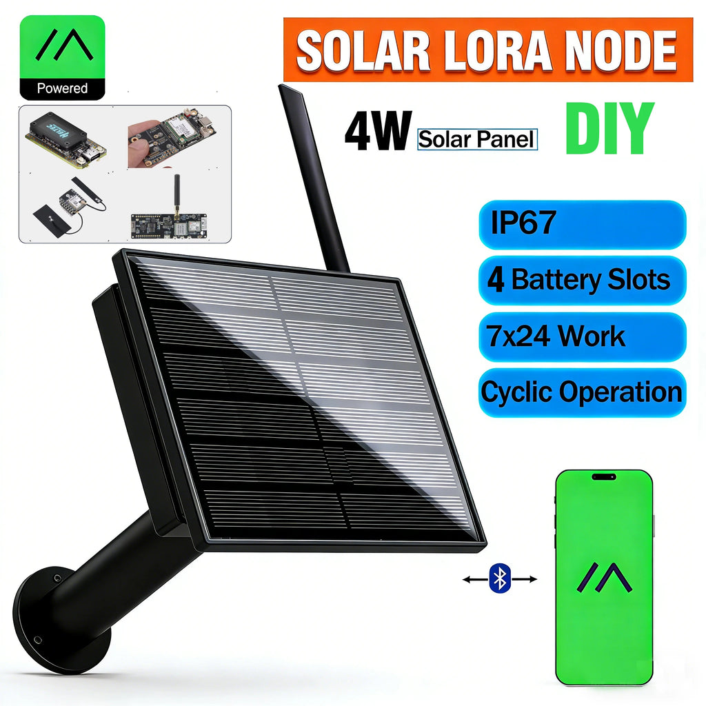 4W Solar Panel 433 868 915Mhz Battery Waterproof Heltec LoRaWAN Meshtastic RAK4631 LILYGO ESP32 Nrf52480 Arduino LoRa Node Iot