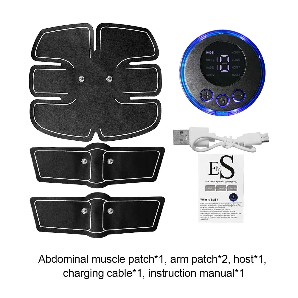 Smart EMS Muscle Stimulator Electric Wireless Abs Fitness Trainer Abdominal Training Weight Loss Stickers Body Slimming Massager