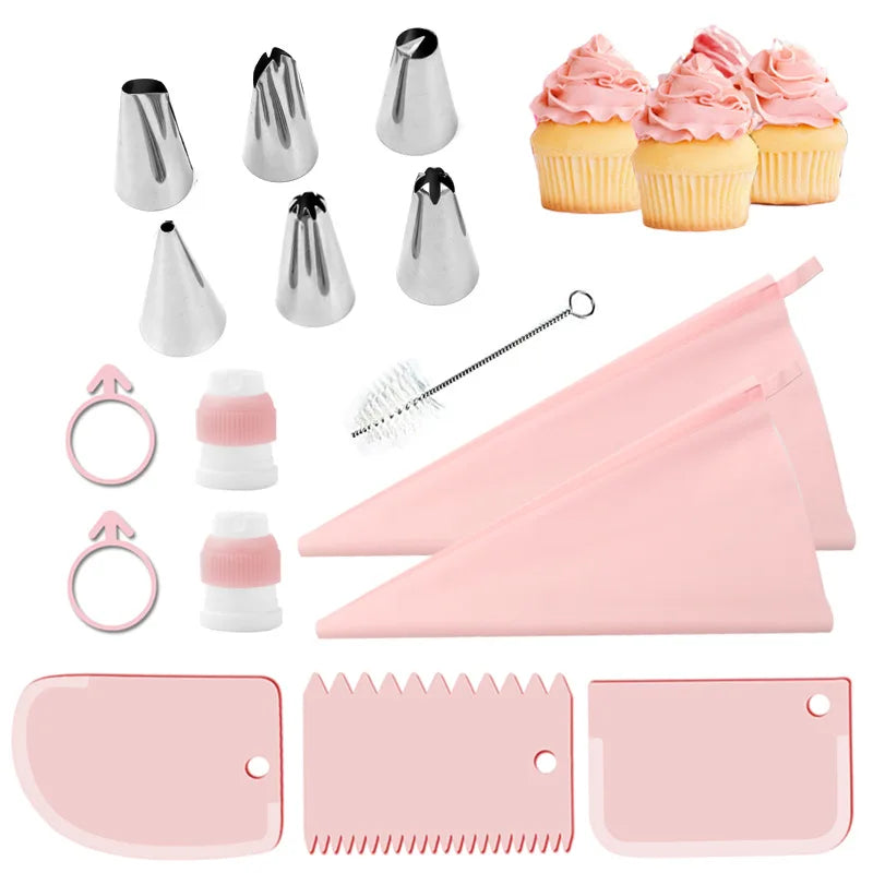 Piping Pastry Bag With Nozzles Set For Confectionery Tips Baking And Bakery Accessories Spatula Smoothing Cake Decoration Tools