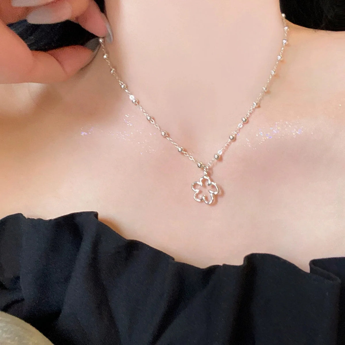S925 Sterling Silver Necklaces For Women Simple Chain Fashion Minimalist Pendant Necklaces Adjustbale Necklace Birthday Gift