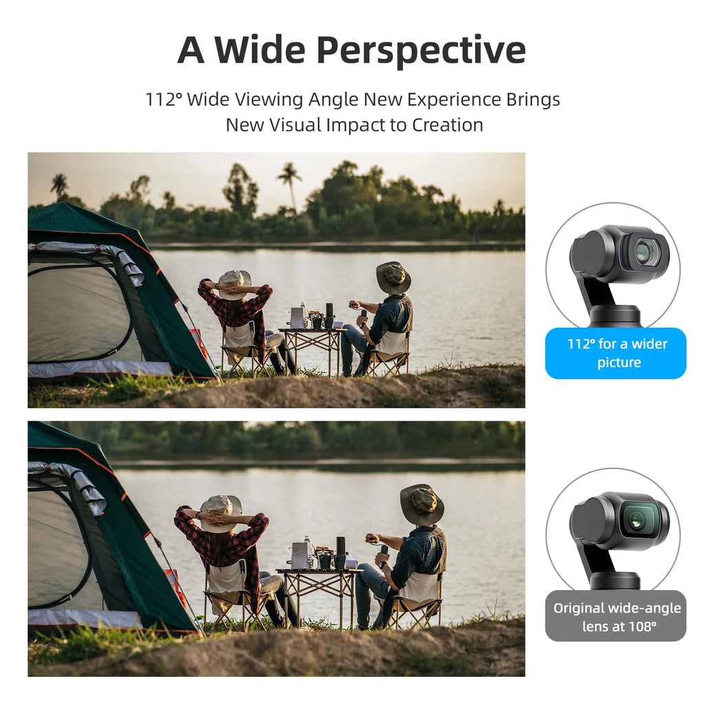 112°Wide Angle Lens Accessory 0.72X Magnification Magnetic Mounting Camera External Lens Replacement for DJI OSMO Pocket 3/4