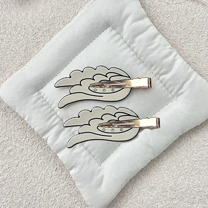 1/2pcs Cute Wings Hairpin Fun Hairpin Traceless Hairpin Dopamine Cosmetic Clip Side Broken Hair Bangs Clip Hair Accessories