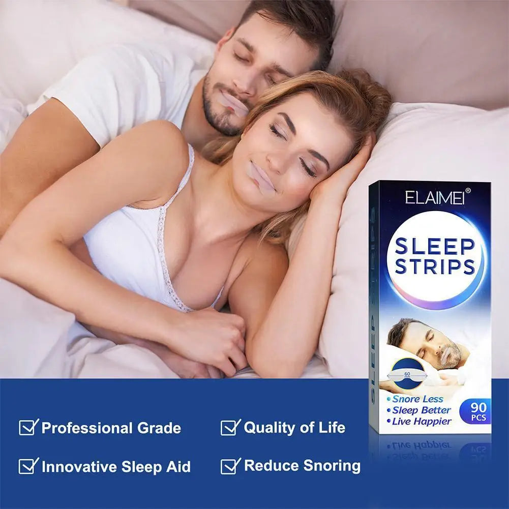 ELAIMEI Anti Snoring Sleep Strips Disposable Gentle Mouth Tape Better Nose Breathing Reduce Mouth Dryness Sore Throat