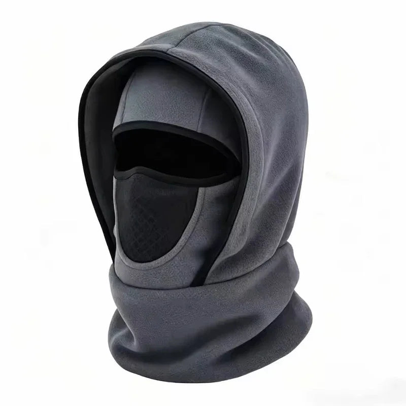 Winter Multifunctional Warm Hat Cold-Resistant Thick Fleece Hood Neck Gaiter Face Mask Combination for Extreme Cold Protection