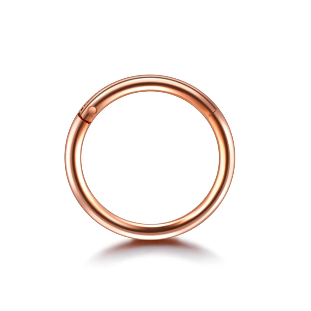 1PC 12G-20G Septum Piercing Surgical Steel Clicker Hinged Segment Ring Goth Nose Hoop Earrings Lip Ear Cartilage Helix Piercings