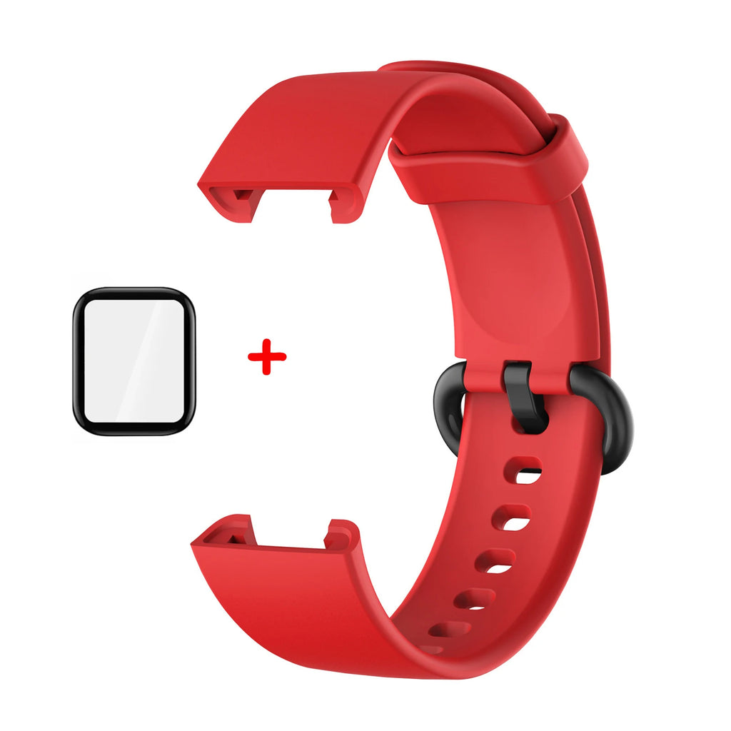 Silicone Straps for Redmi Watch 2 Lite Poco Watch Replacement watchband Bracelet for Xiaomi Watch Lite With Screen Protector