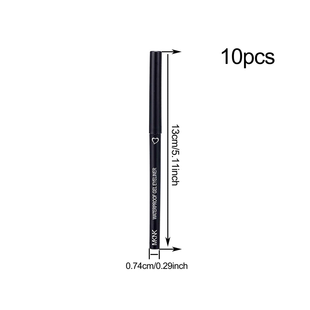10PCS Waterproof Eyeliner Gel Pencil, Brown Eyelid Pen, Soft Easy Wearing High Pigmented Matte Finish Eyeliner Pen, Long Lasting