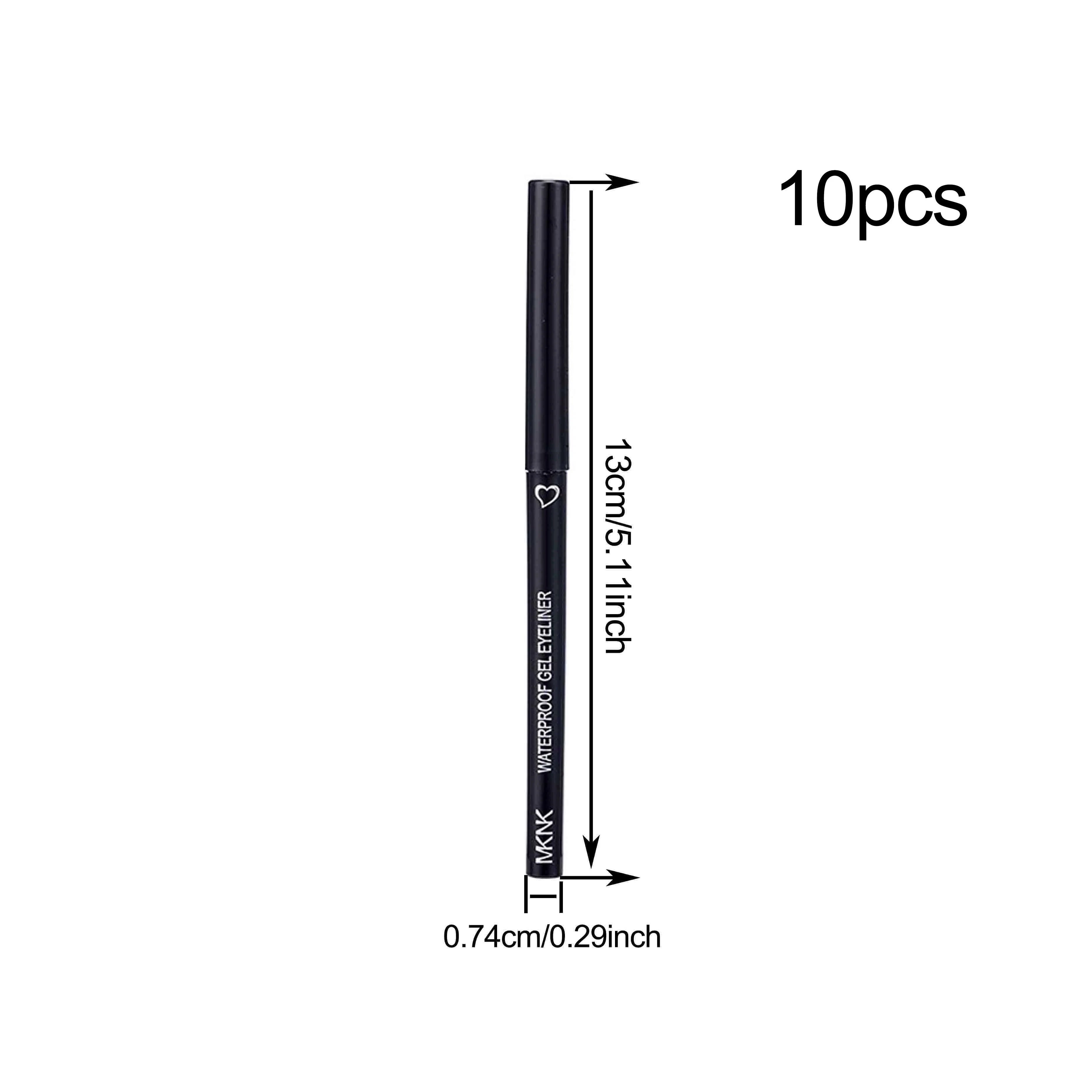 10PCS Waterproof Eyeliner Gel Pencil, Brown Eyelid Pen, Soft Easy Wearing High Pigmented Matte Finish Eyeliner Pen, Long Lasting