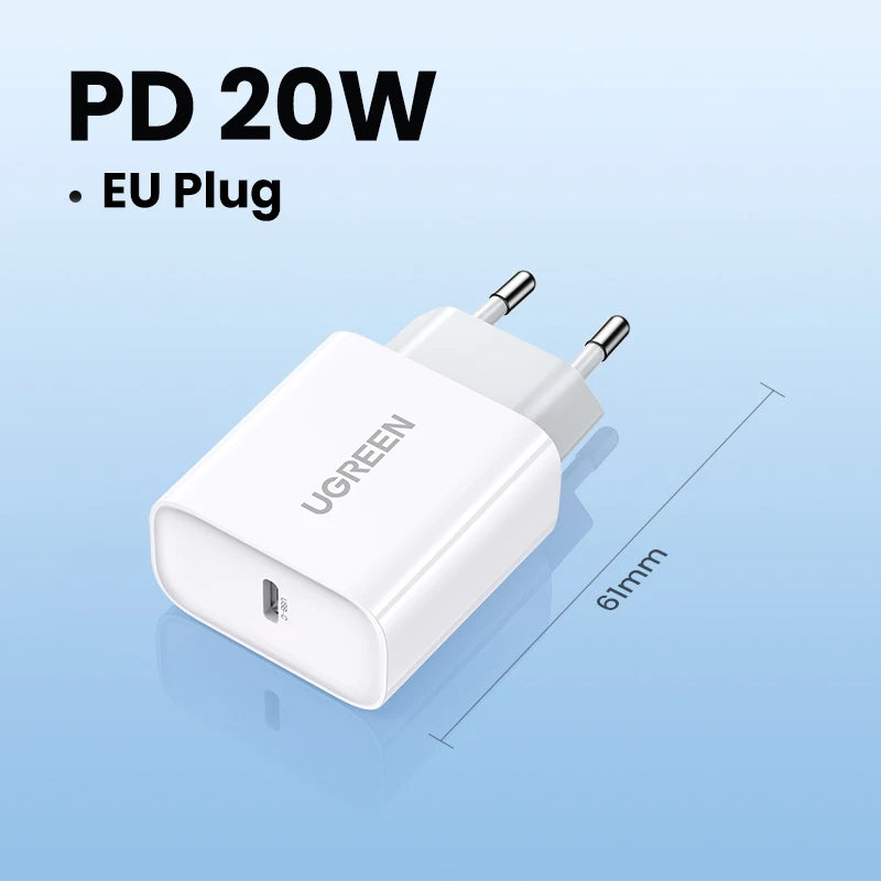 UGREEN Quick Charge 4.0 3.0 QC PD Charger 20W QC4.0 QC3.0 USB Type C Fast Charger for iPhone 18 17 16 Pro Xiaomi Phone PDCharger